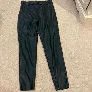 Zara Dark Green Leather Pants